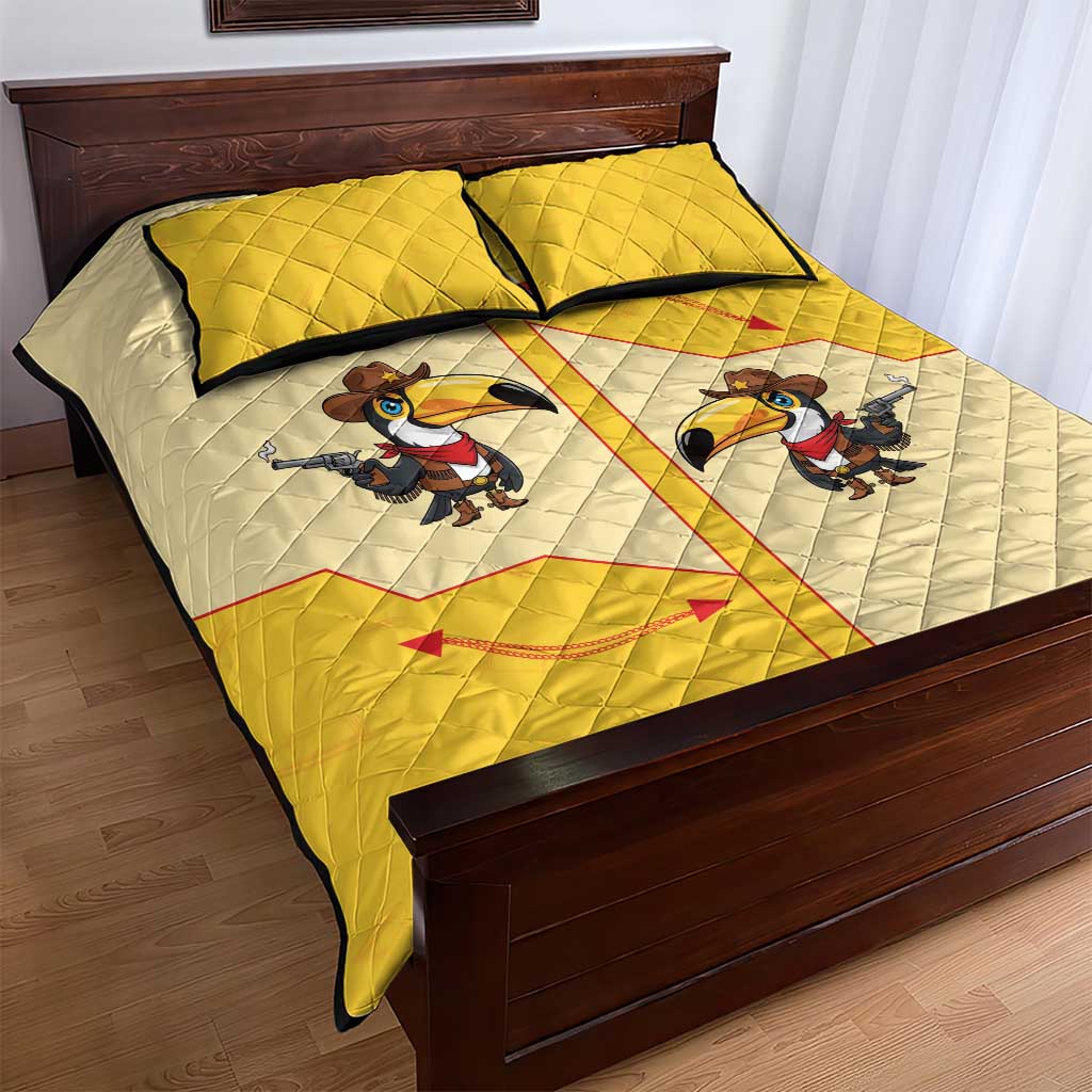 Western Yoke Quilt Bed Set Toucan Cowboy Style - Wonder Print Shop