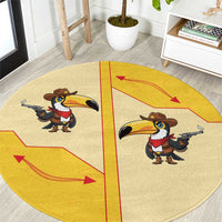 Western Yoke Round Carpet Toucan Cowboy Style - Wonder Print Shop