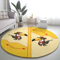 Western Yoke Round Carpet Toucan Cowboy Style - Wonder Print Shop