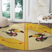 Western Yoke Round Carpet Toucan Cowboy Style - Wonder Print Shop