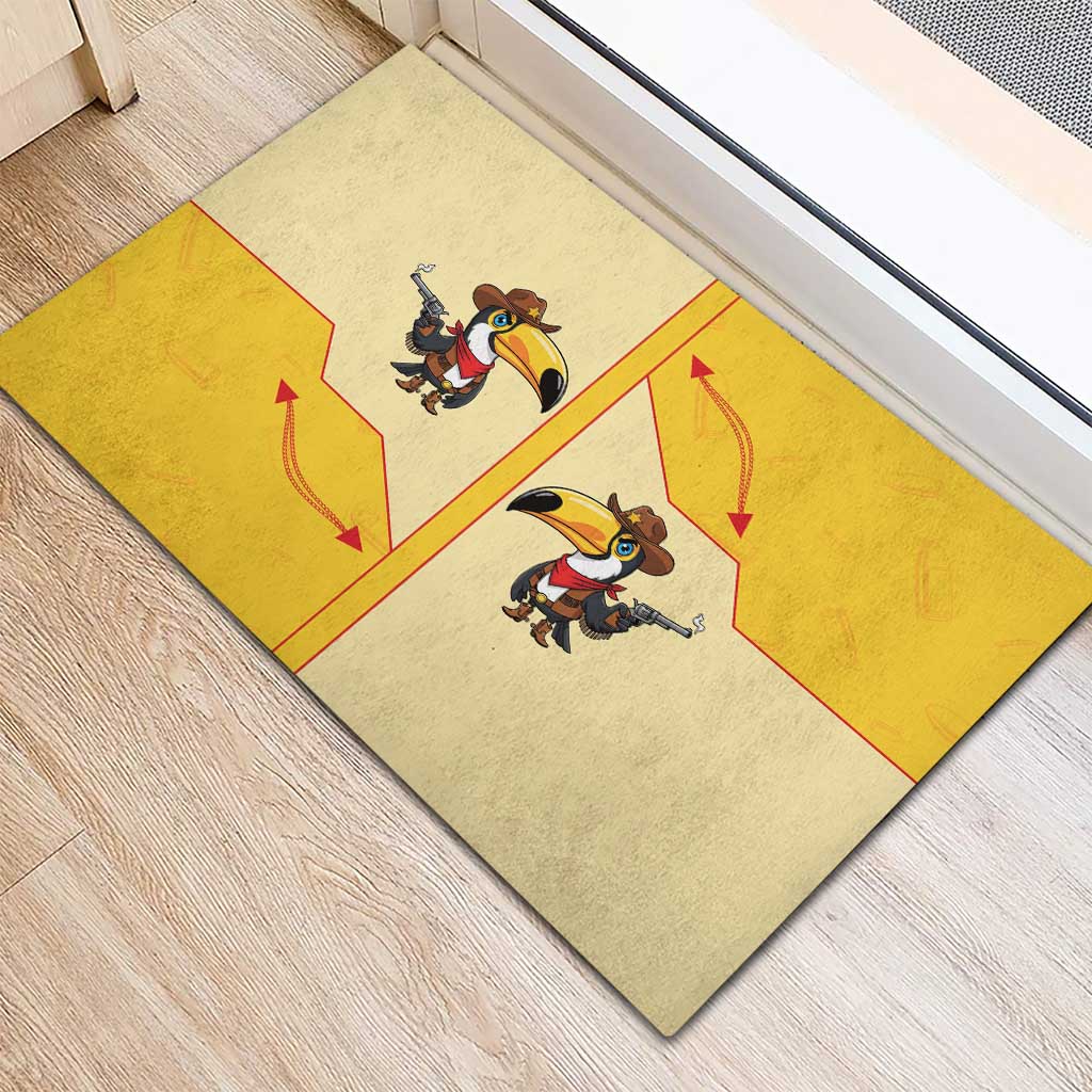 Western Yoke Rubber Doormat Toucan Cowboy Style - Wonder Print Shop