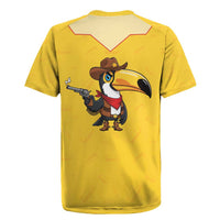 Western Yoke Rugby Jersey Toucan Cowboy Style - Wonder Print Shop