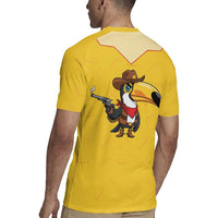 Western Yoke Rugby Jersey Toucan Cowboy Style - Wonder Print Shop