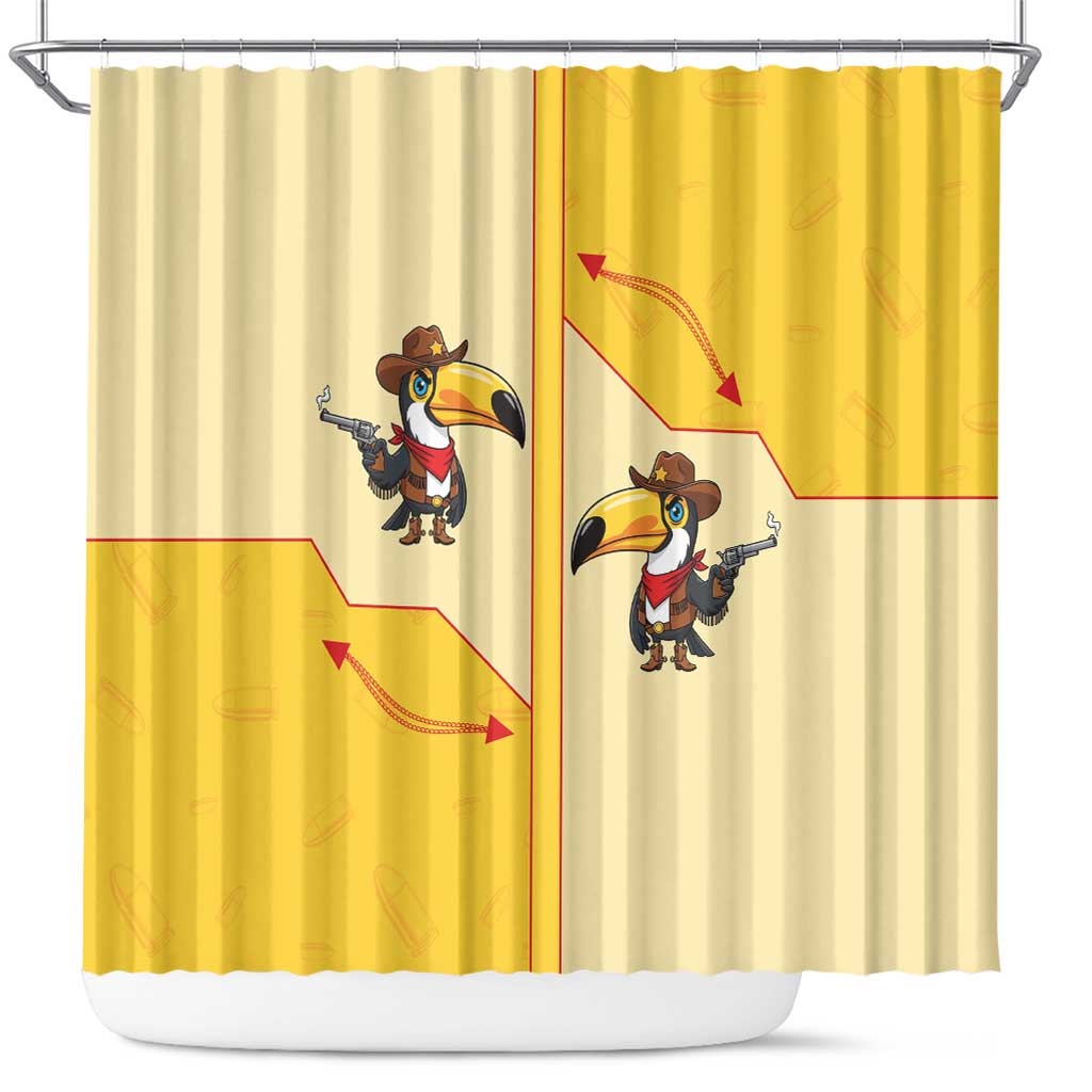 Western Yoke Shower Curtain Toucan Cowboy Style - Wonder Print Shop