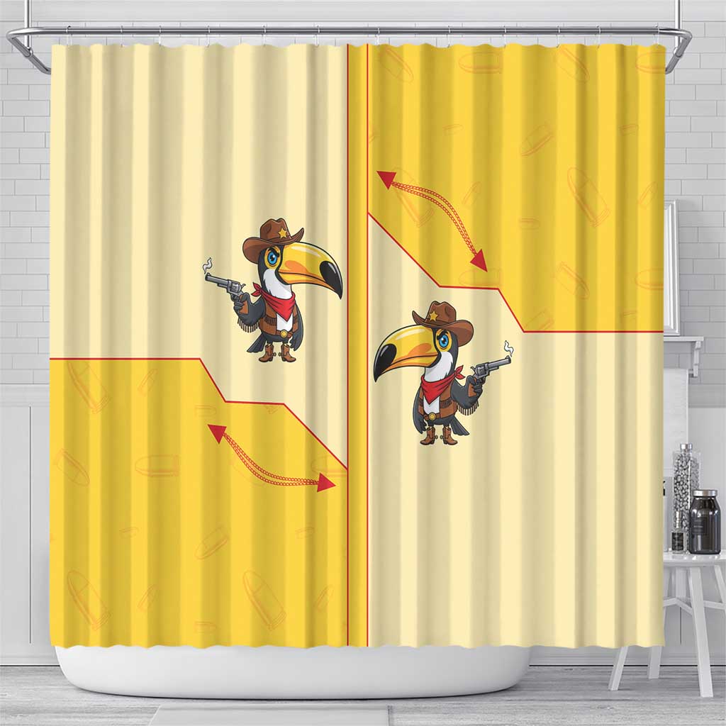 Western Yoke Shower Curtain Toucan Cowboy Style - Wonder Print Shop