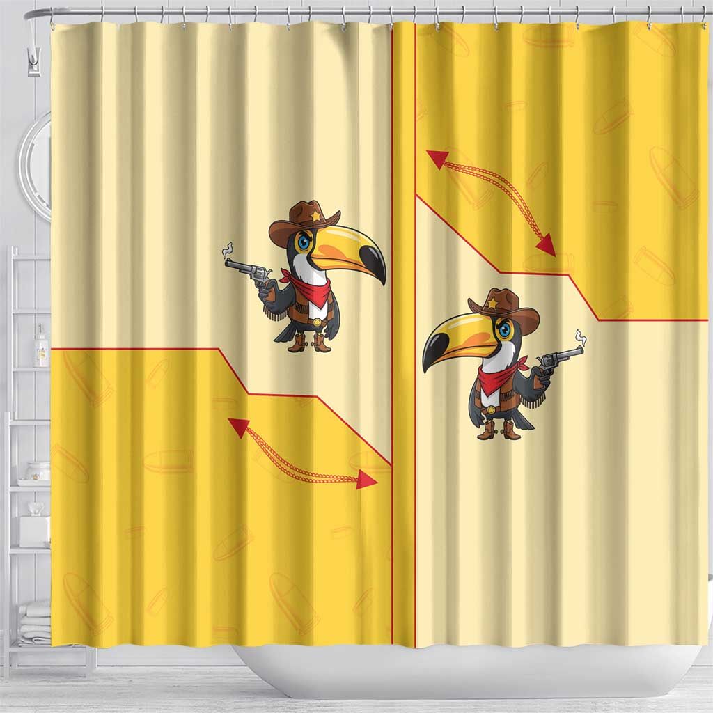 Western Yoke Shower Curtain Toucan Cowboy Style - Wonder Print Shop
