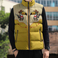 Western Yoke Sleeveless Puffer Jacket Toucan Cowboy Style - Wonder Print Shop