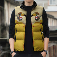 Western Yoke Sleeveless Puffer Jacket Toucan Cowboy Style - Wonder Print Shop