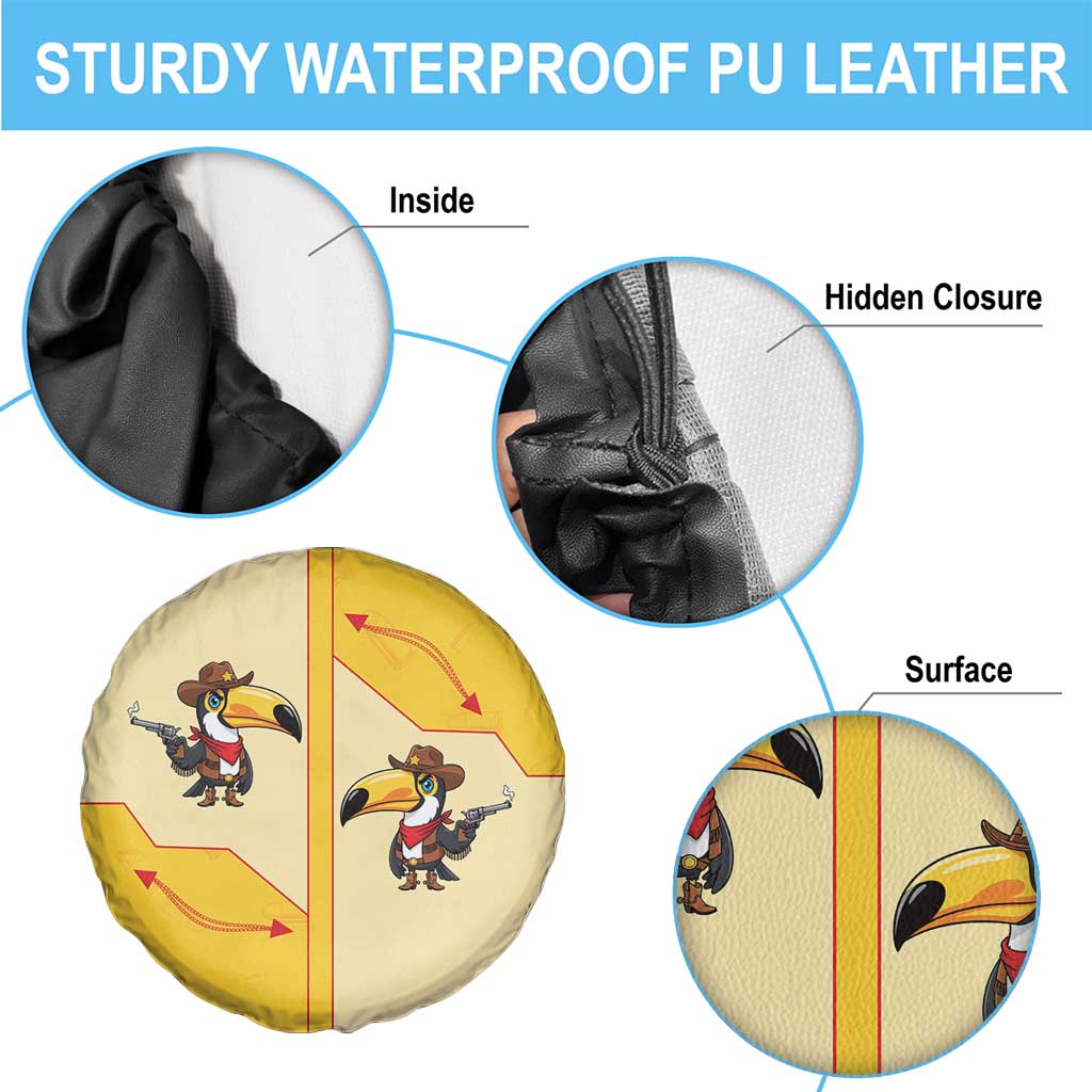 Western Yoke Spare Tire Cover Toucan Cowboy Style - Wonder Print Shop