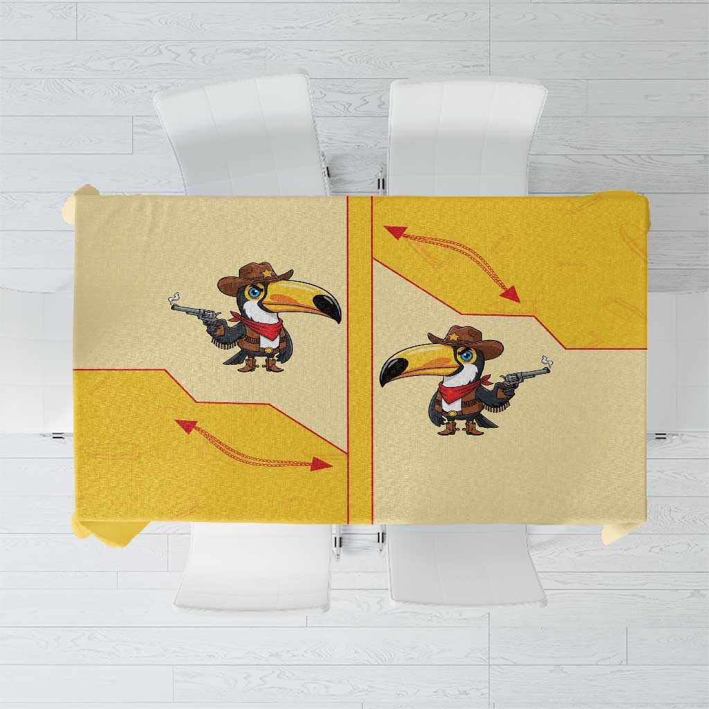 Western Yoke Tablecloth Toucan Cowboy Style - Wonder Print Shop