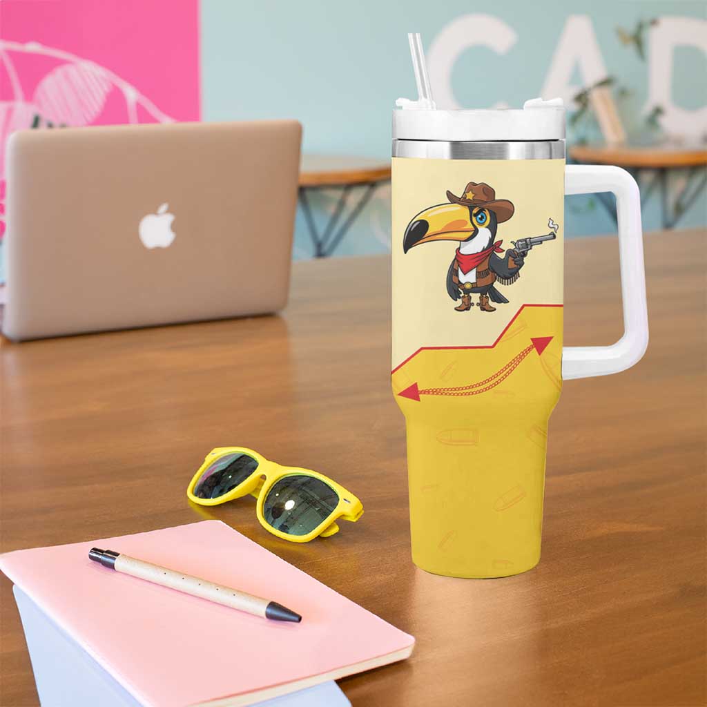 Western Yoke Tumbler With Handle Toucan Cowboy Style - Wonder Print Shop