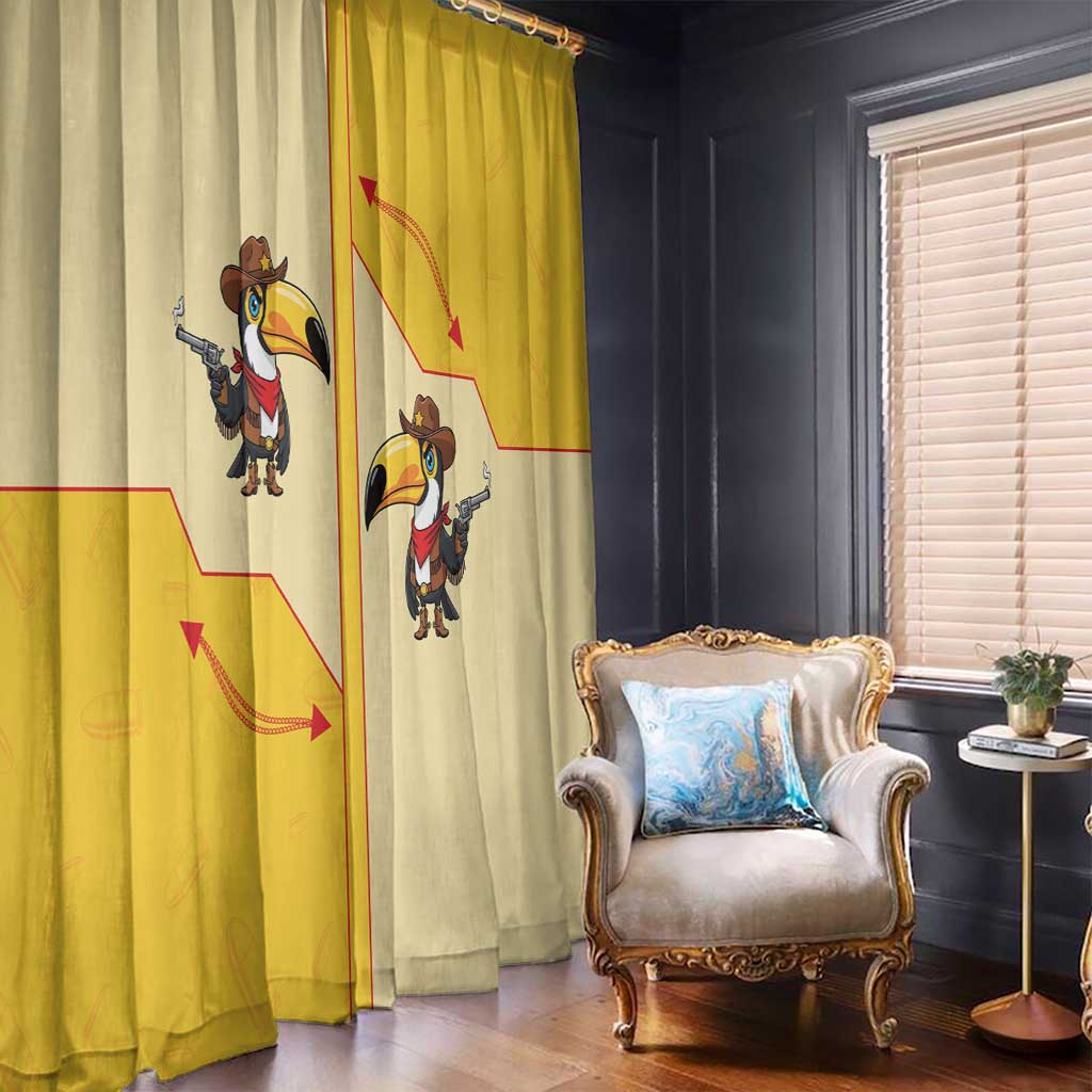 Western Yoke Window Curtain Toucan Cowboy Style - Wonder Print Shop
