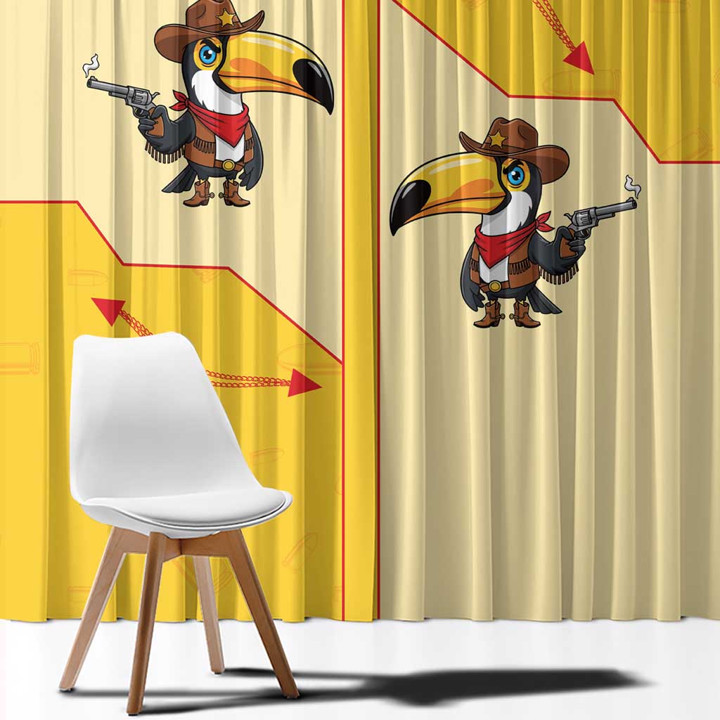 Western Yoke Window Curtain Toucan Cowboy Style - Wonder Print Shop