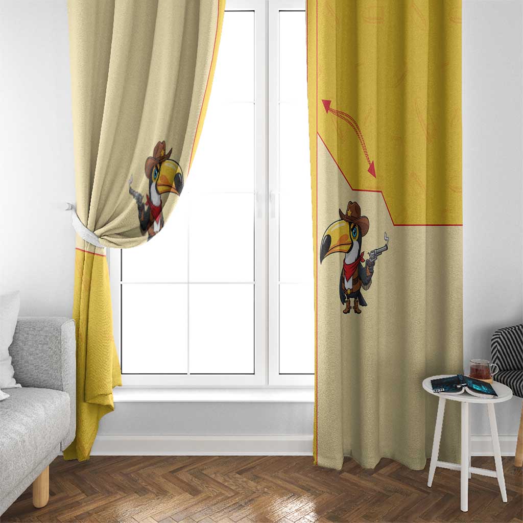 Western Yoke Window Curtain Toucan Cowboy Style - Wonder Print Shop