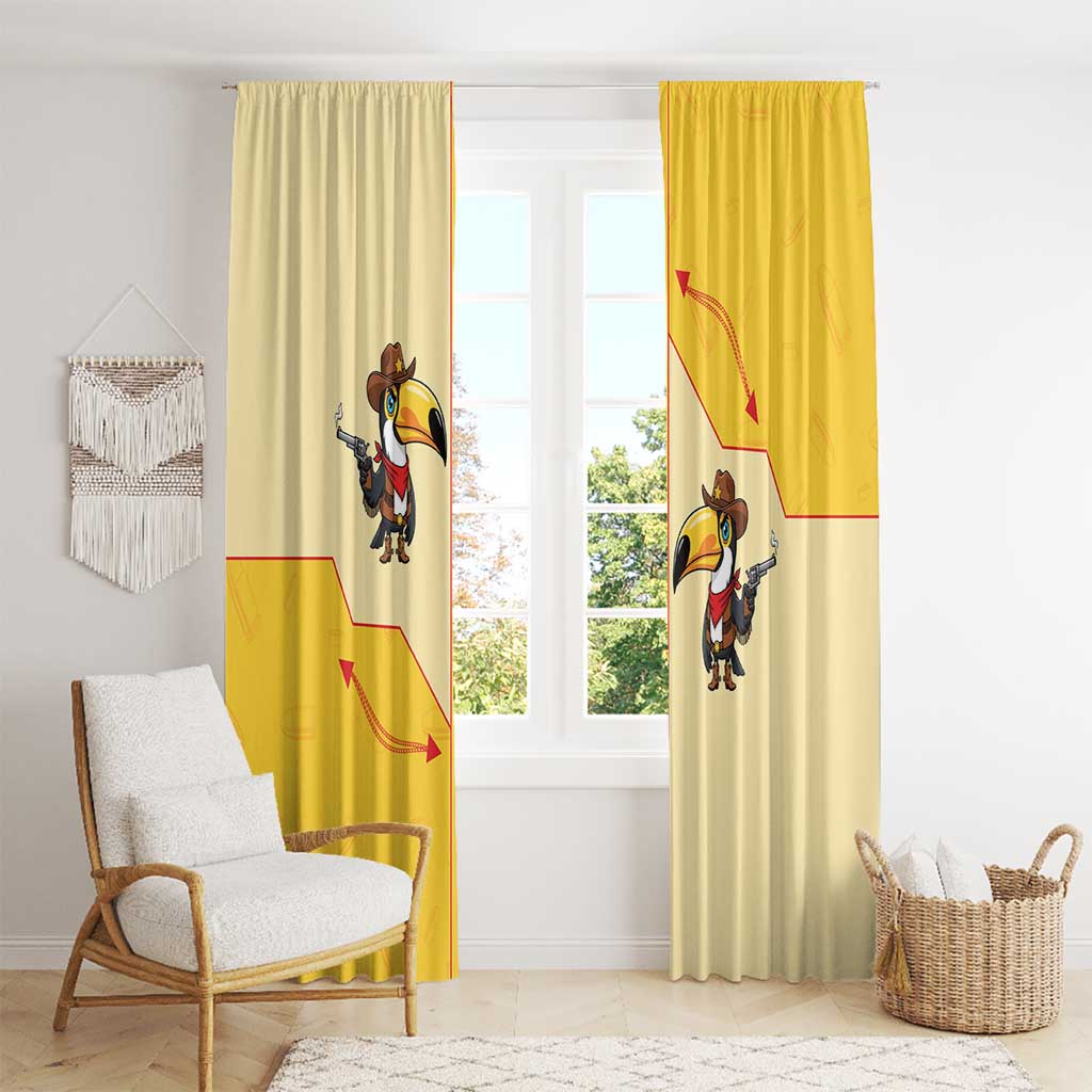 Western Yoke Window Curtain Toucan Cowboy Style - Wonder Print Shop