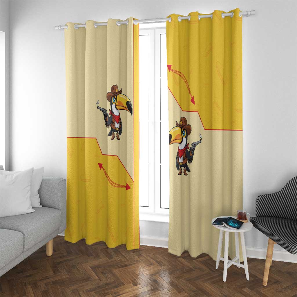 Western Yoke Window Curtain Toucan Cowboy Style - Wonder Print Shop