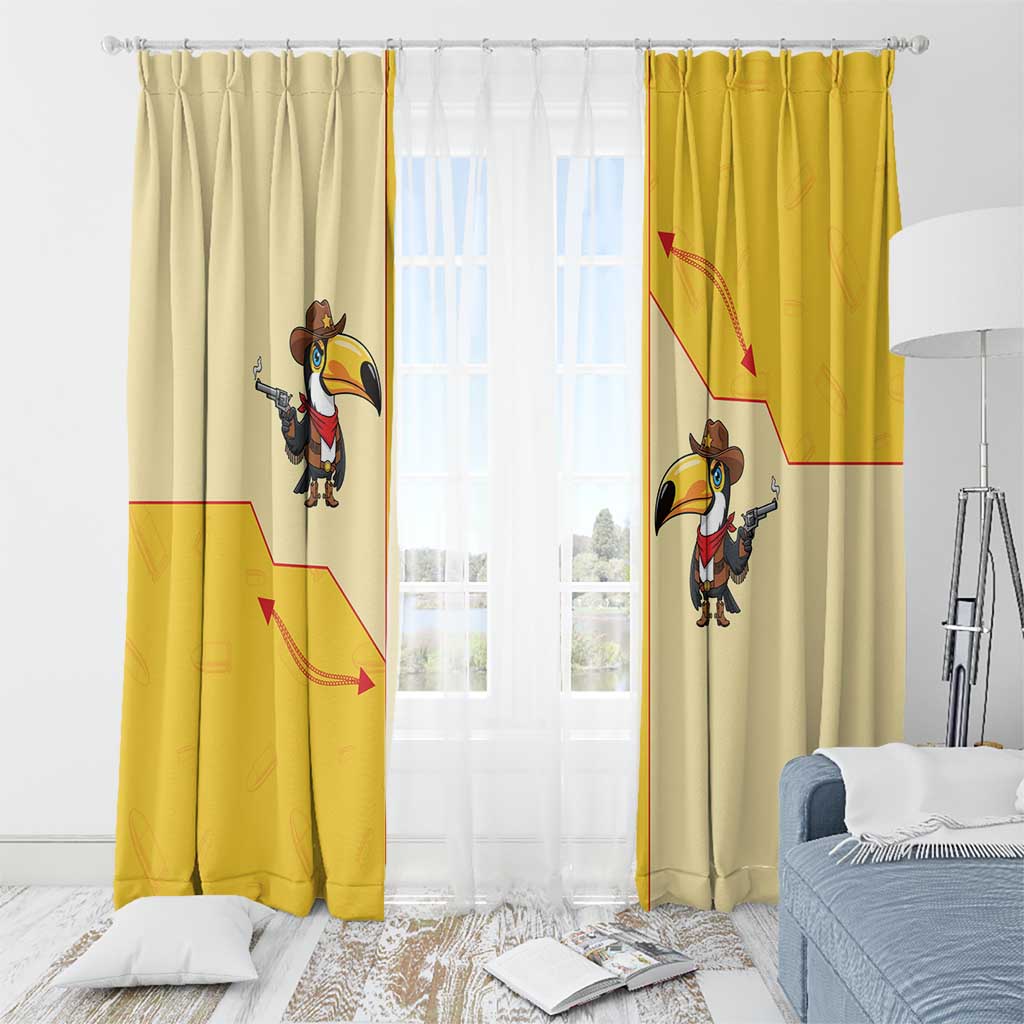 Western Yoke Window Curtain Toucan Cowboy Style - Wonder Print Shop