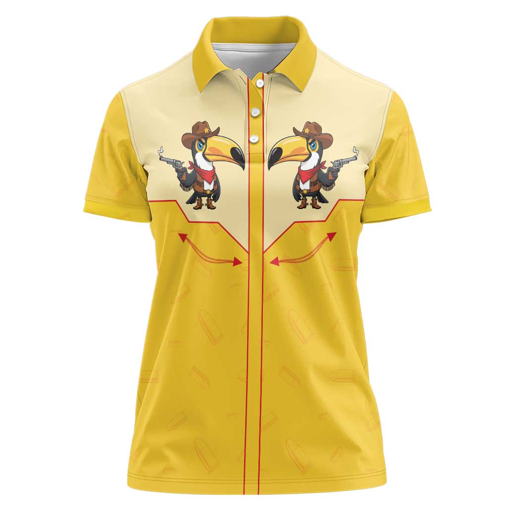 Western Yoke Women Polo Shirt Toucan Cowboy Style - Wonder Print Shop
