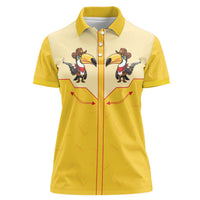 Western Yoke Women Polo Shirt Toucan Cowboy Style - Wonder Print Shop