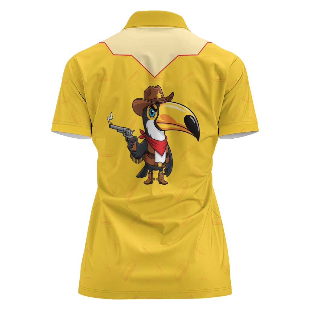 Western Yoke Women Polo Shirt Toucan Cowboy Style - Wonder Print Shop