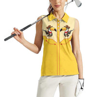 Western Yoke Women Sleeveless Polo Shirt Toucan Cowboy Style - Wonder Print Shop