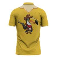 Western Yoke Zipper Polo Shirt Toucan Cowboy Style - Wonder Print Shop