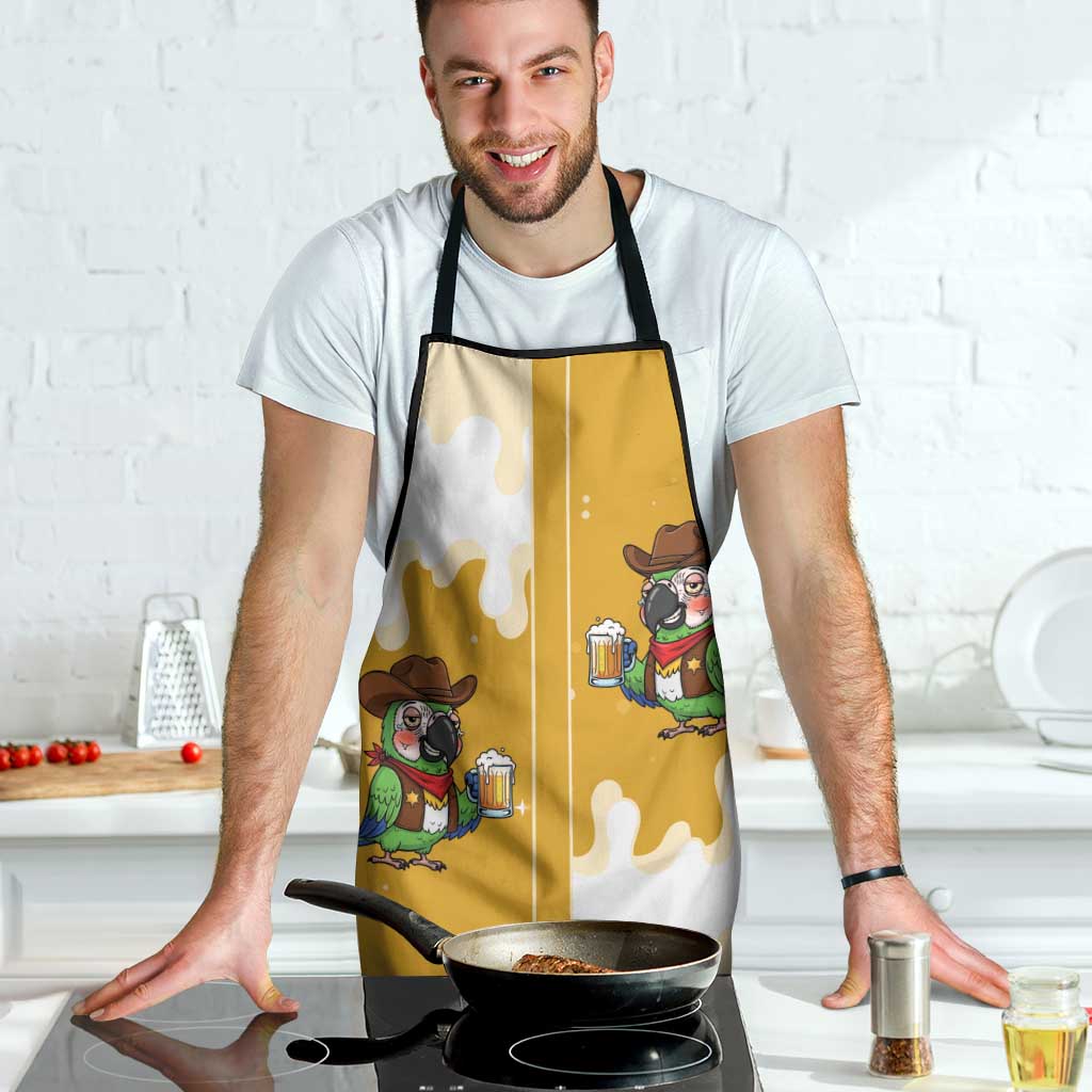 Western Yoke Apron Drunk Parrot Cowboy Style - Wonder Print Shop