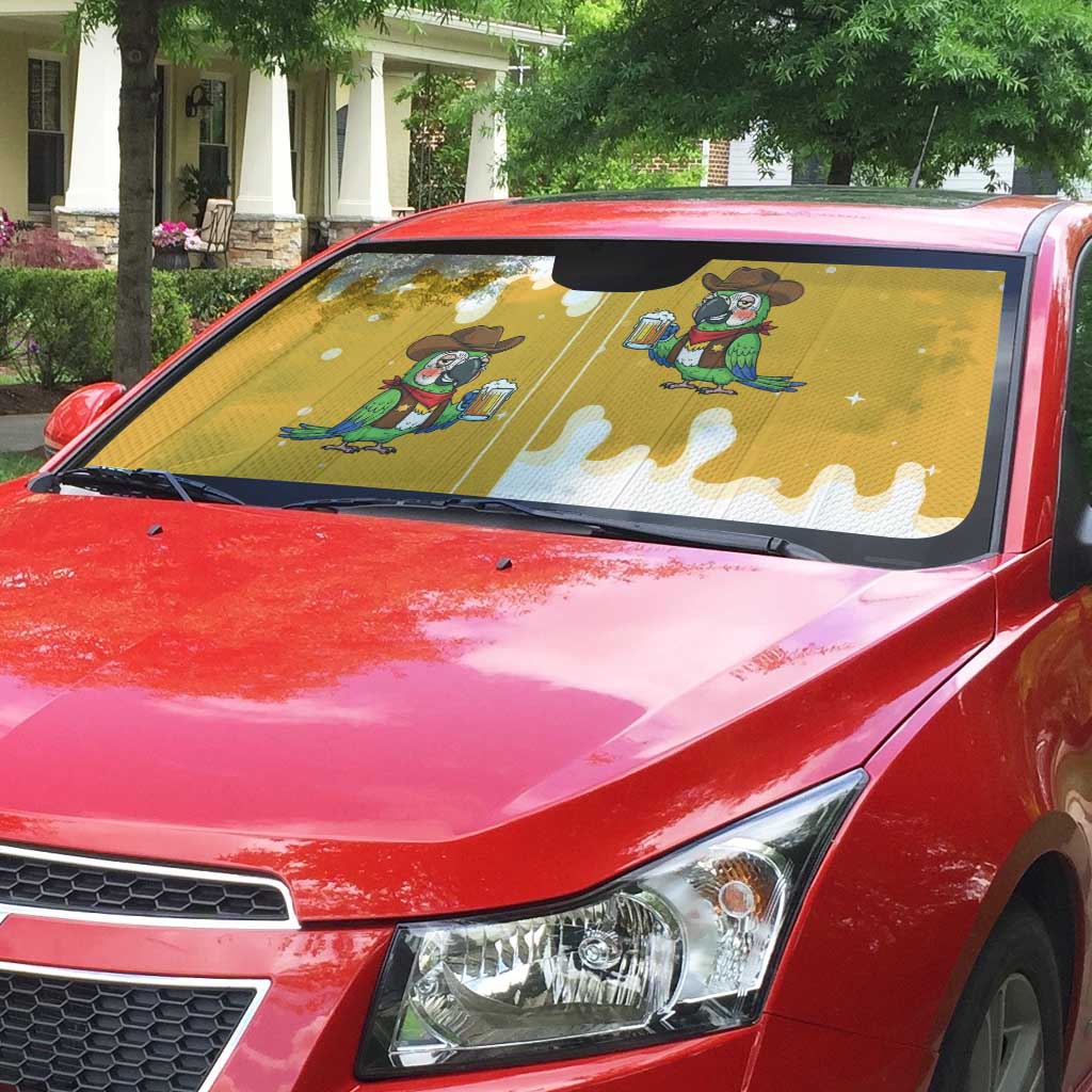 Western Yoke Auto Sun Shade Drunk Parrot Cowboy Style - Wonder Print Shop