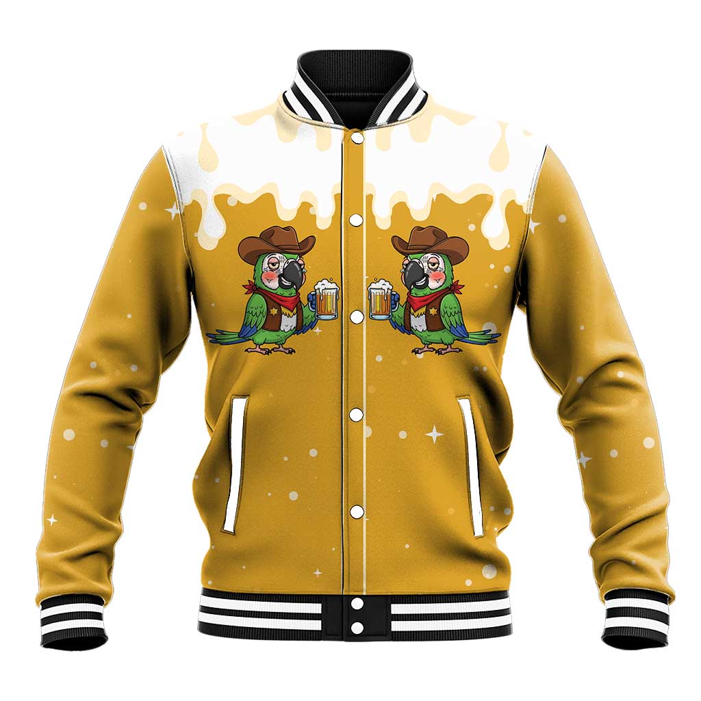 Western Yoke Baseball Jacket Drunk Parrot Cowboy Style - Wonder Print Shop