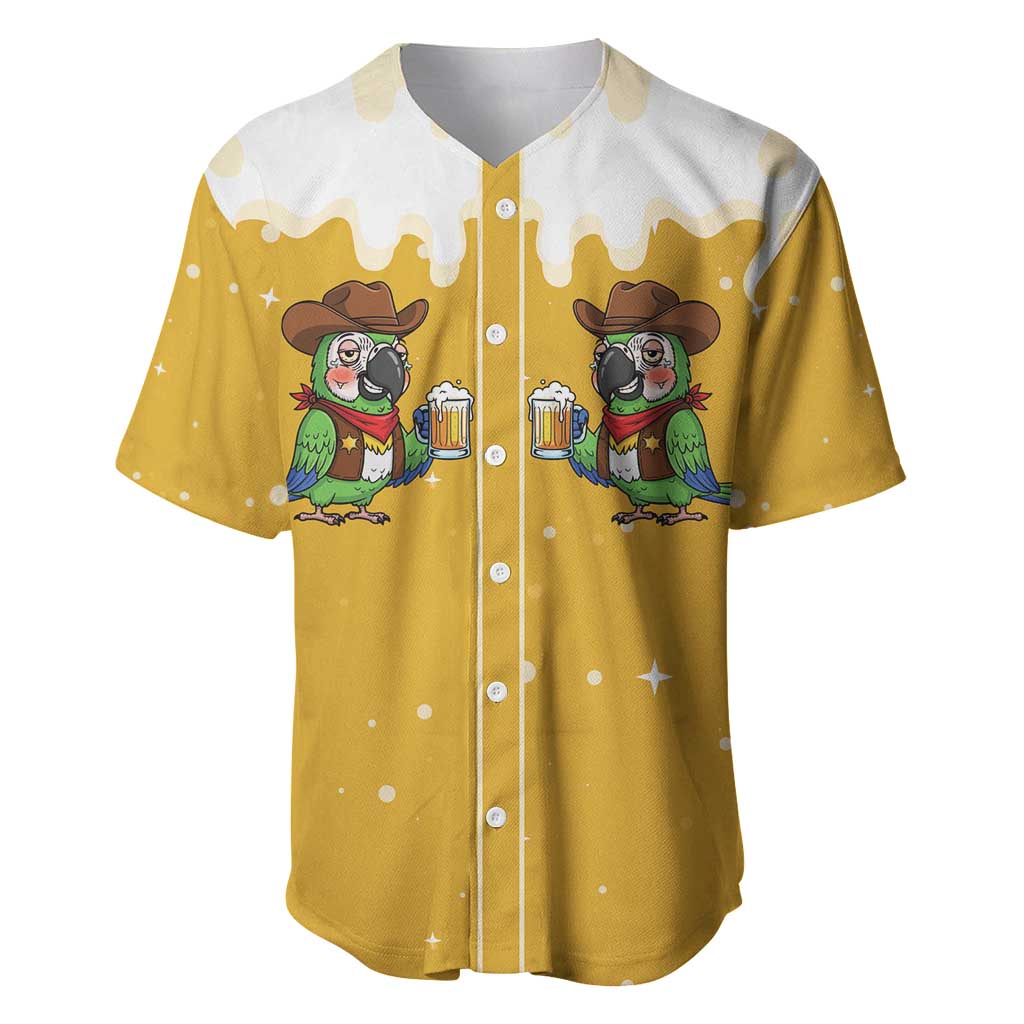 Western Yoke Baseball Jersey Drunk Parrot Cowboy Style - Wonder Print Shop