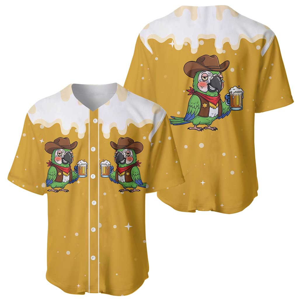 Western Yoke Baseball Jersey Drunk Parrot Cowboy Style - Wonder Print Shop