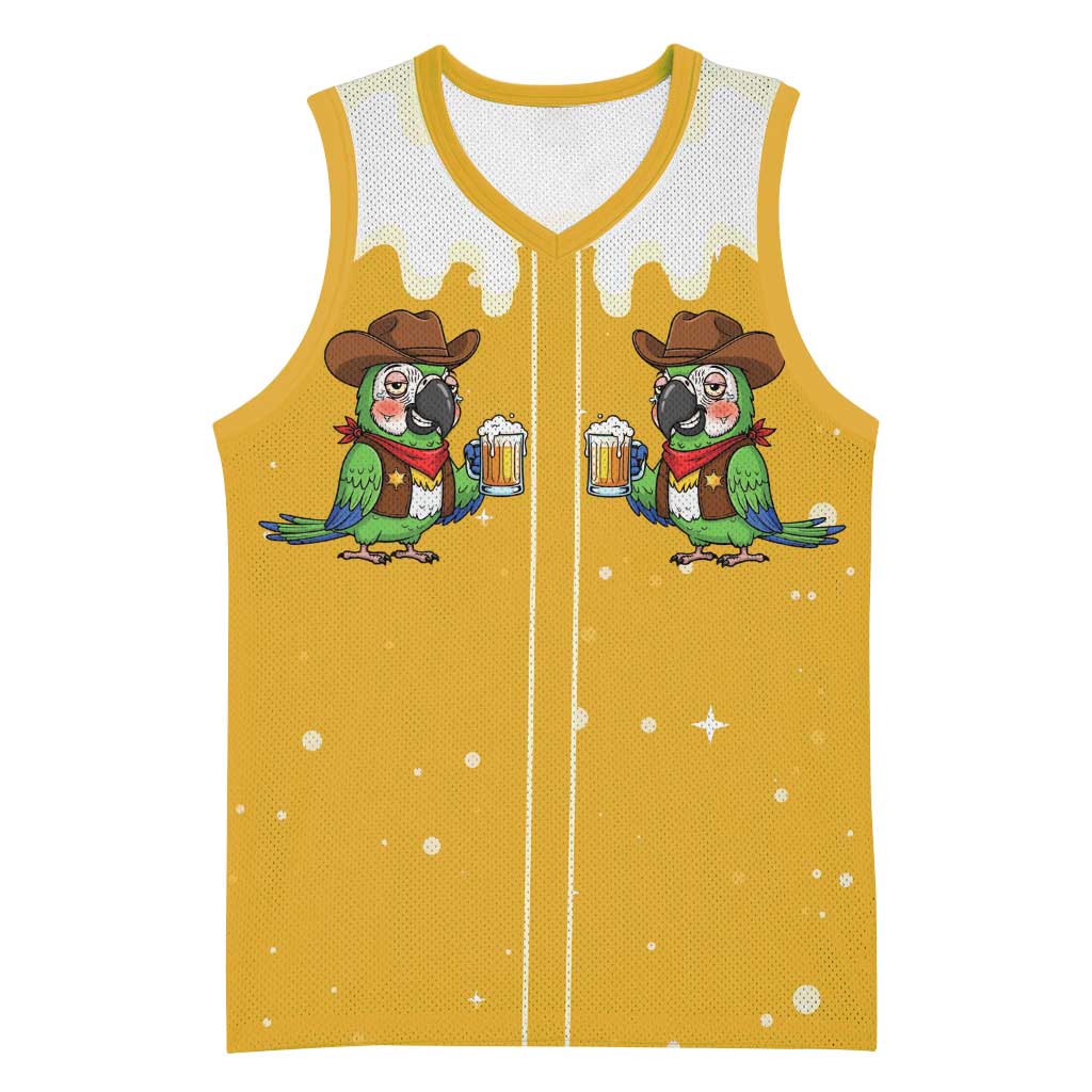 Western Yoke Basketball Jersey Drunk Parrot Cowboy Style - Wonder Print Shop