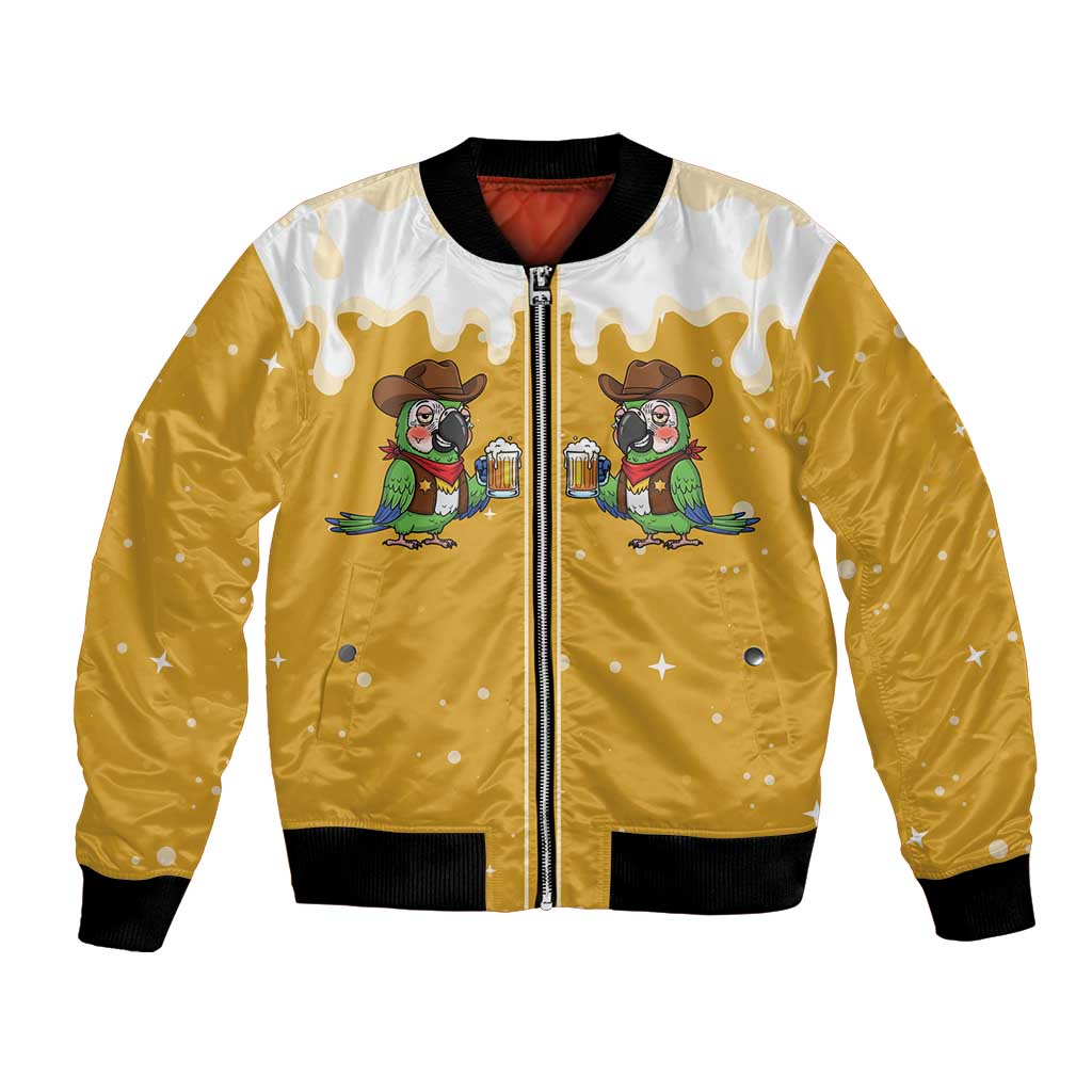 Western Yoke Bomber Jacket Drunk Parrot Cowboy Style - Wonder Print Shop