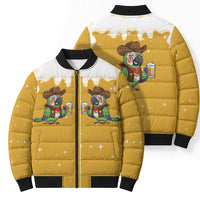 Western Yoke Bomber Puffer Jacket Drunk Parrot Cowboy Style - Wonder Print Shop