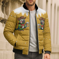 Western Yoke Bomber Puffer Jacket Drunk Parrot Cowboy Style - Wonder Print Shop
