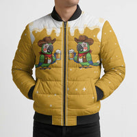 Western Yoke Bomber Puffer Jacket Drunk Parrot Cowboy Style - Wonder Print Shop