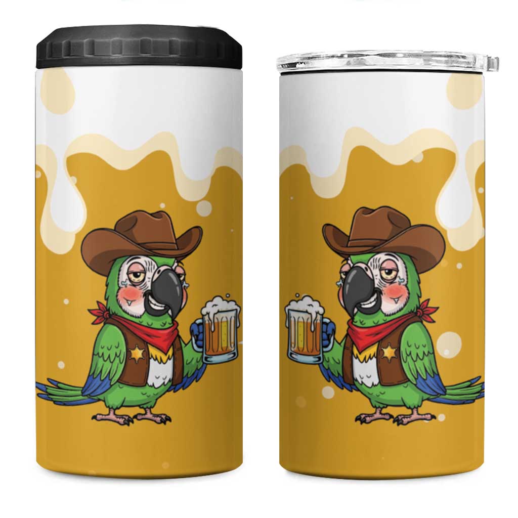 Western Yoke 4 in 1 Can Cooler Tumbler Drunk Parrot Cowboy Style - Wonder Print Shop