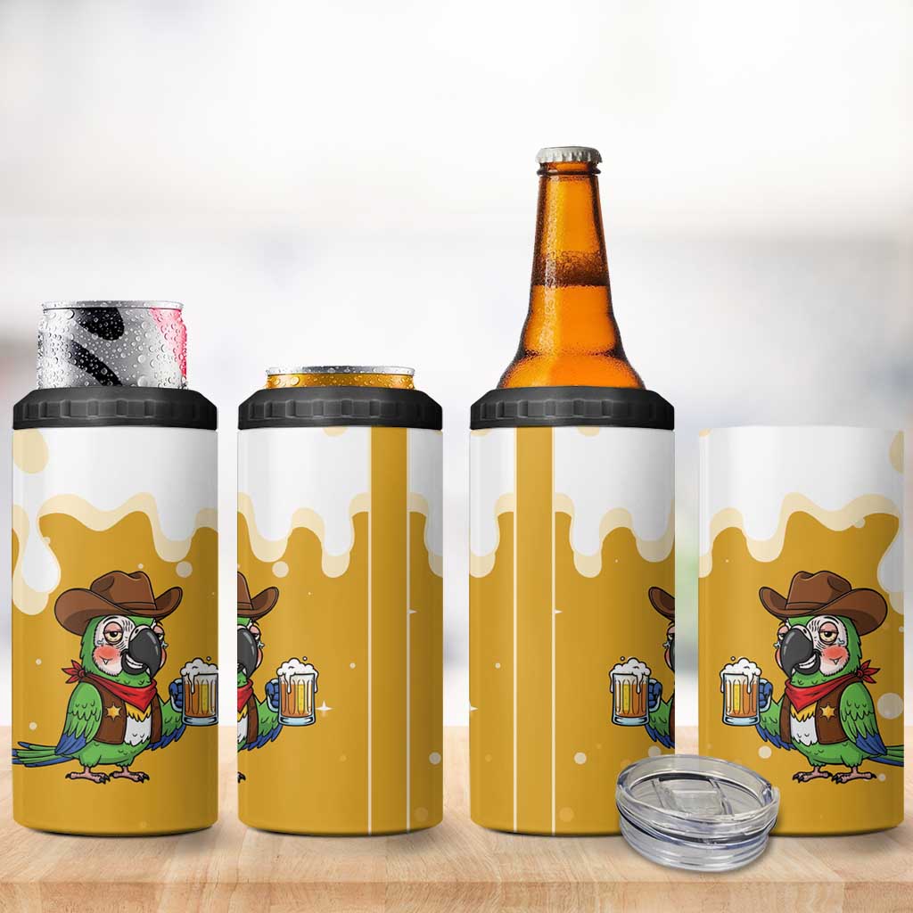 Western Yoke 4 in 1 Can Cooler Tumbler Drunk Parrot Cowboy Style - Wonder Print Shop