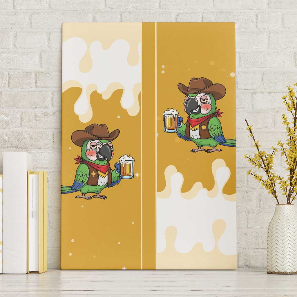 Western Yoke Canvas Wall Art Drunk Parrot Cowboy Style - Wonder Print Shop