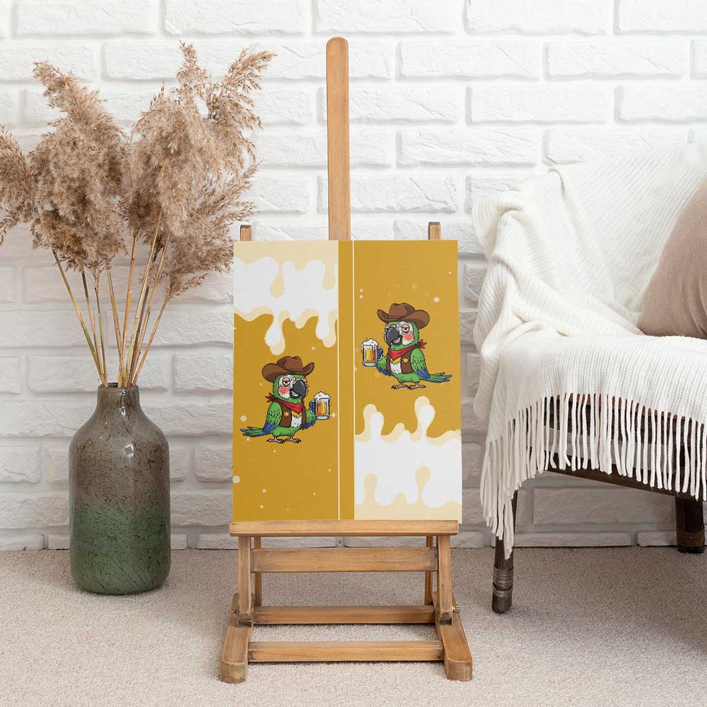 Western Yoke Canvas Wall Art Drunk Parrot Cowboy Style - Wonder Print Shop