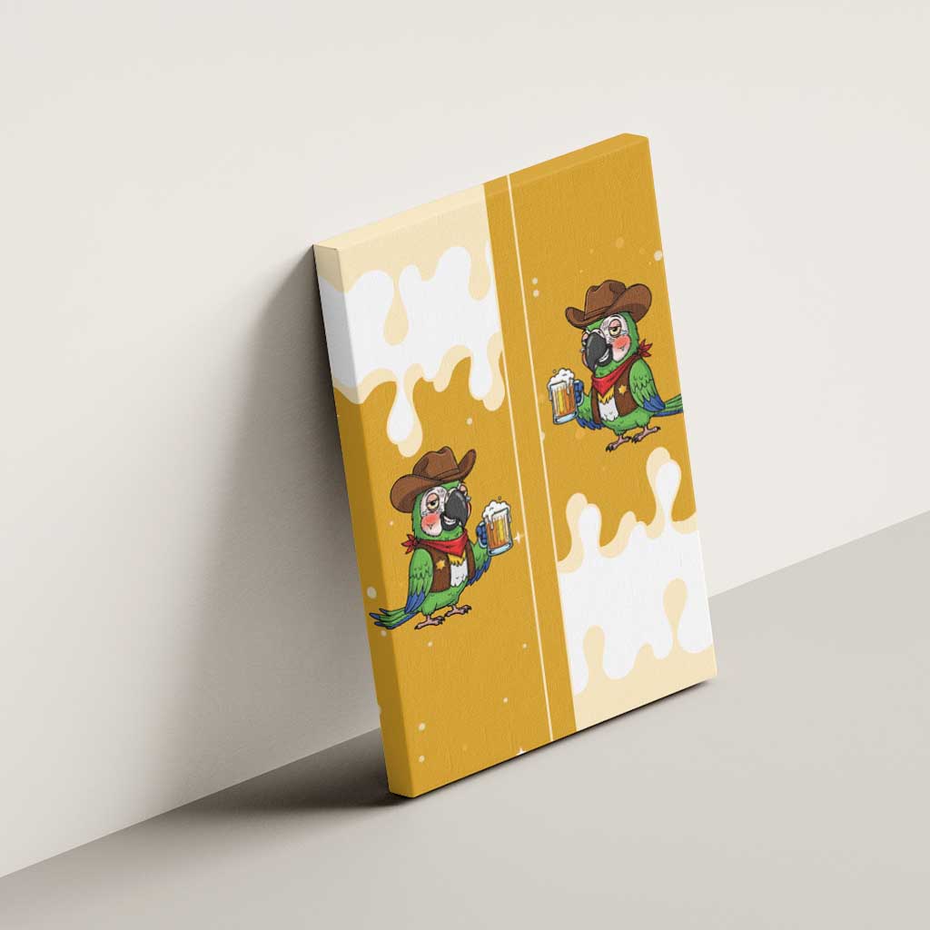 Western Yoke Canvas Wall Art Drunk Parrot Cowboy Style - Wonder Print Shop