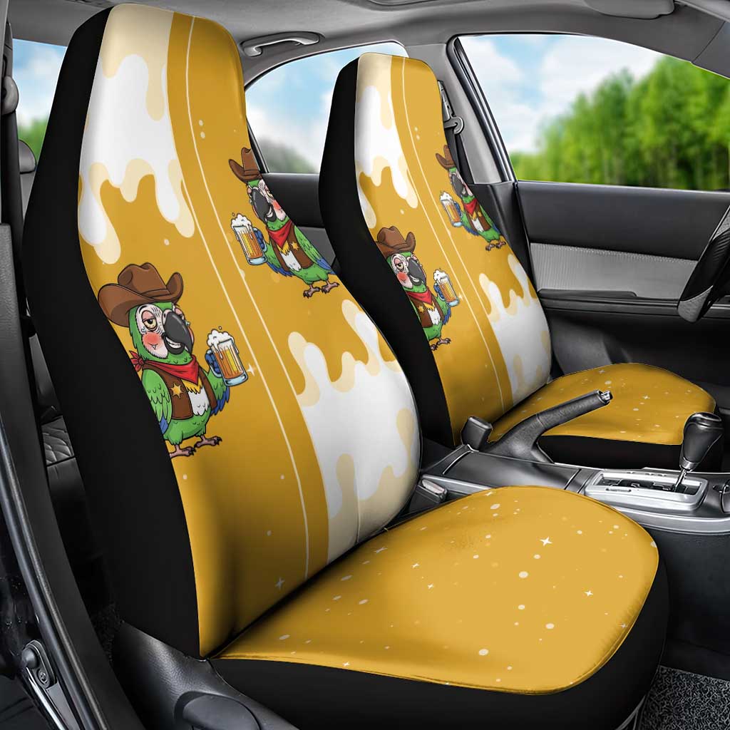 Western Yoke Car Seat Cover Drunk Parrot Cowboy Style - Wonder Print Shop