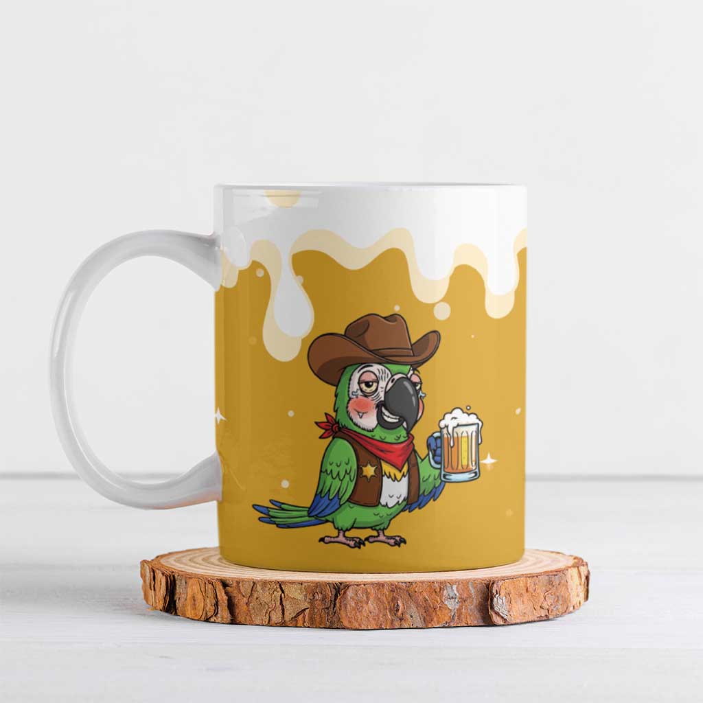 Western Yoke Ceramic Mug Drunk Parrot Cowboy Style - Wonder Print Shop