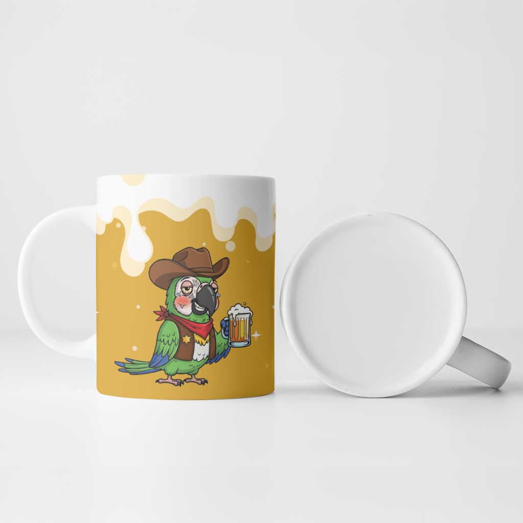 Western Yoke Ceramic Mug Drunk Parrot Cowboy Style - Wonder Print Shop