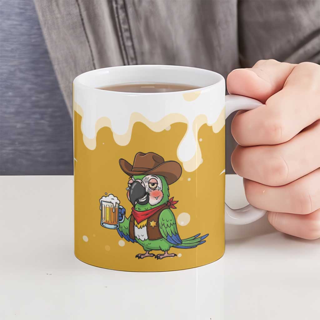 Western Yoke Ceramic Mug Drunk Parrot Cowboy Style - Wonder Print Shop