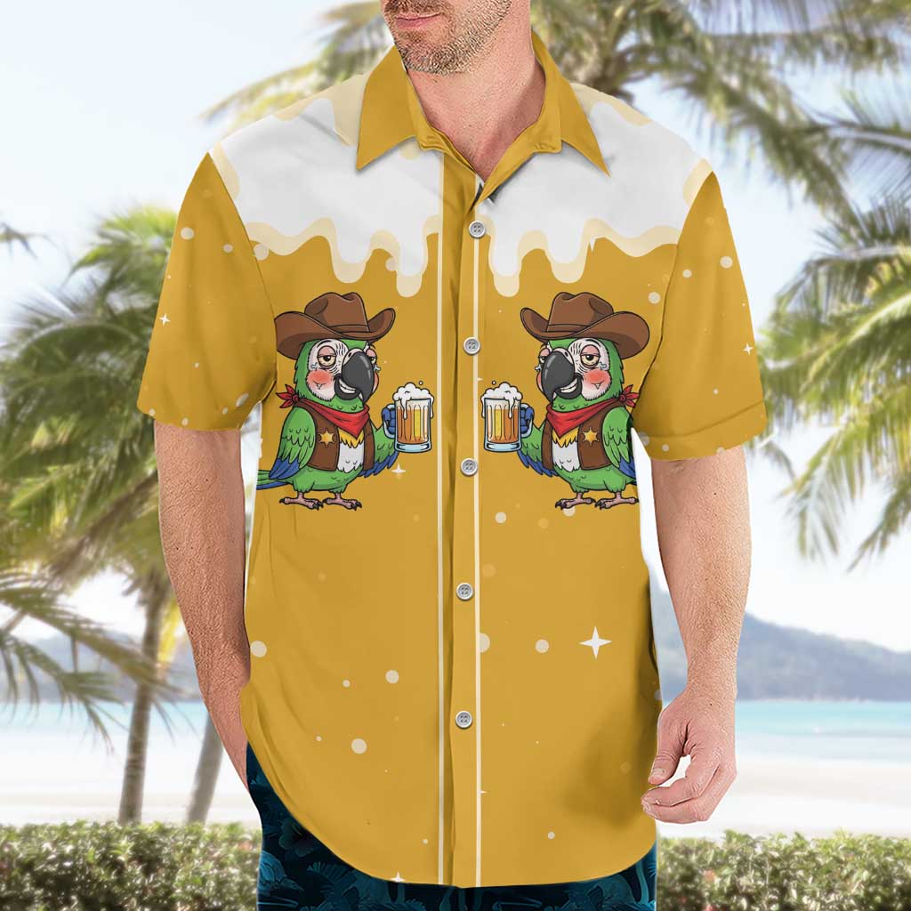 Western Yoke Hawaiian Shirt Drunk Parrot Cowboy Style - Wonder Print Shop