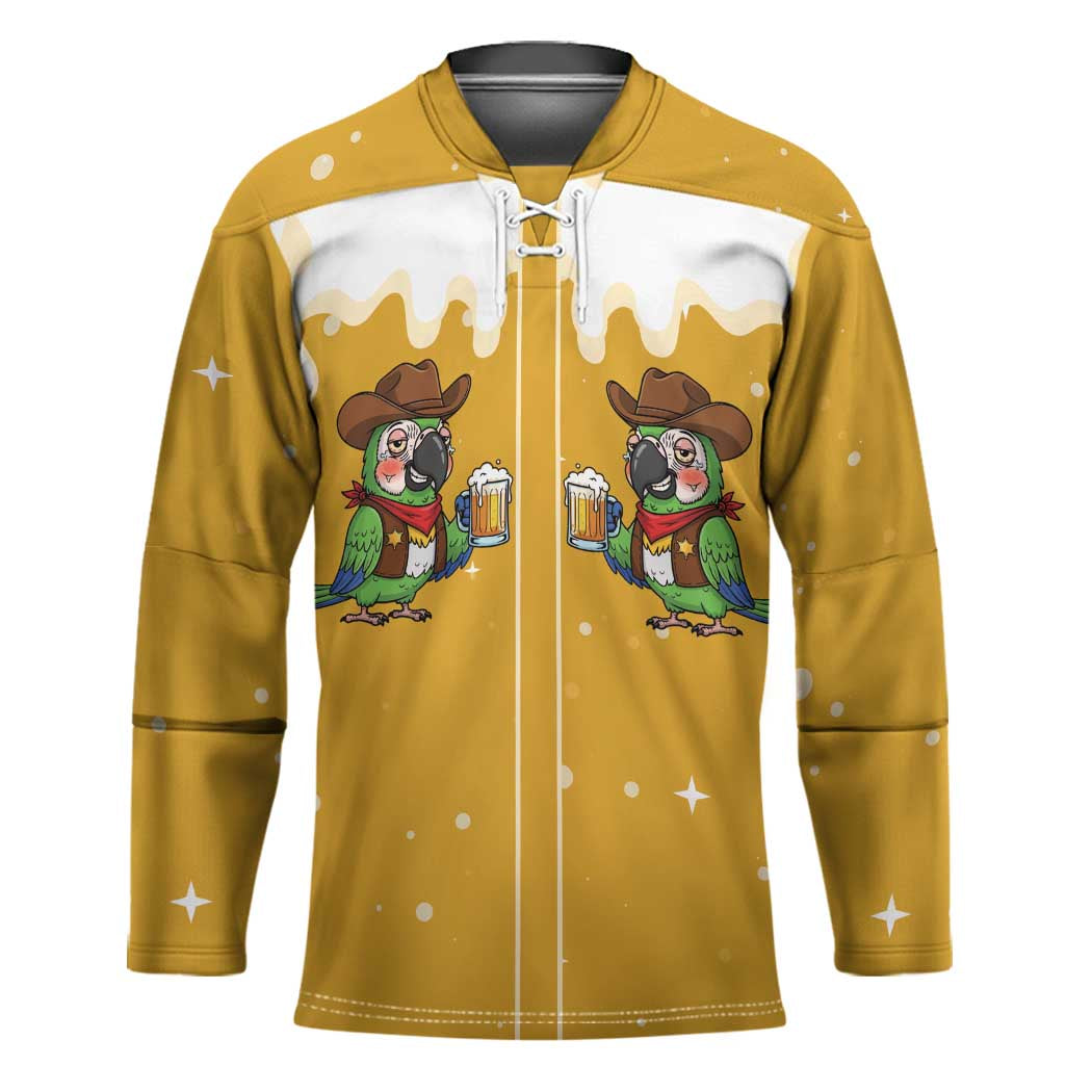 Western Yoke Hockey Jersey Drunk Parrot Cowboy Style - Wonder Print Shop