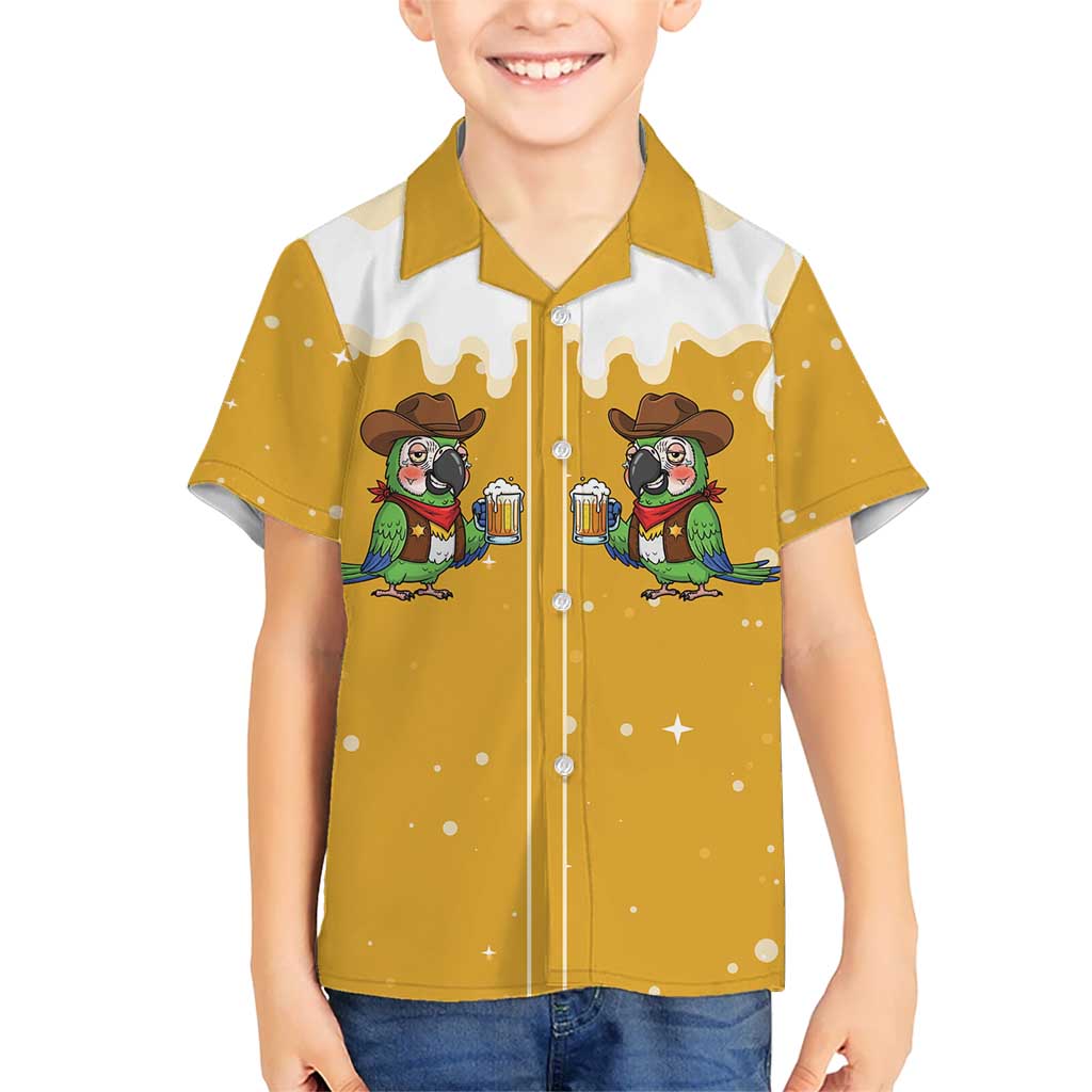 Western Yoke Kid Hawaiian Shirt Drunk Parrot Cowboy Style - Wonder Print Shop