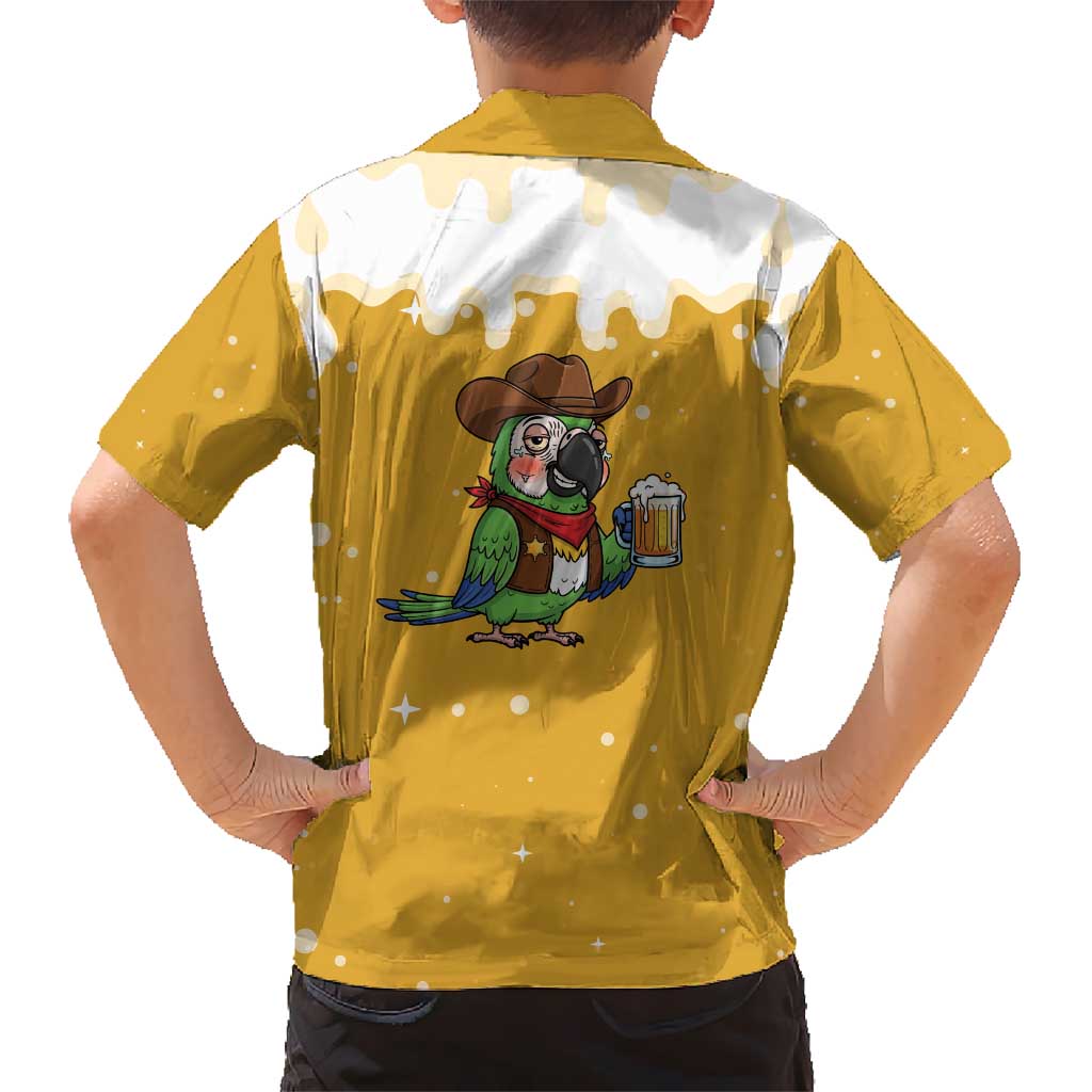 Western Yoke Kid Hawaiian Shirt Drunk Parrot Cowboy Style - Wonder Print Shop