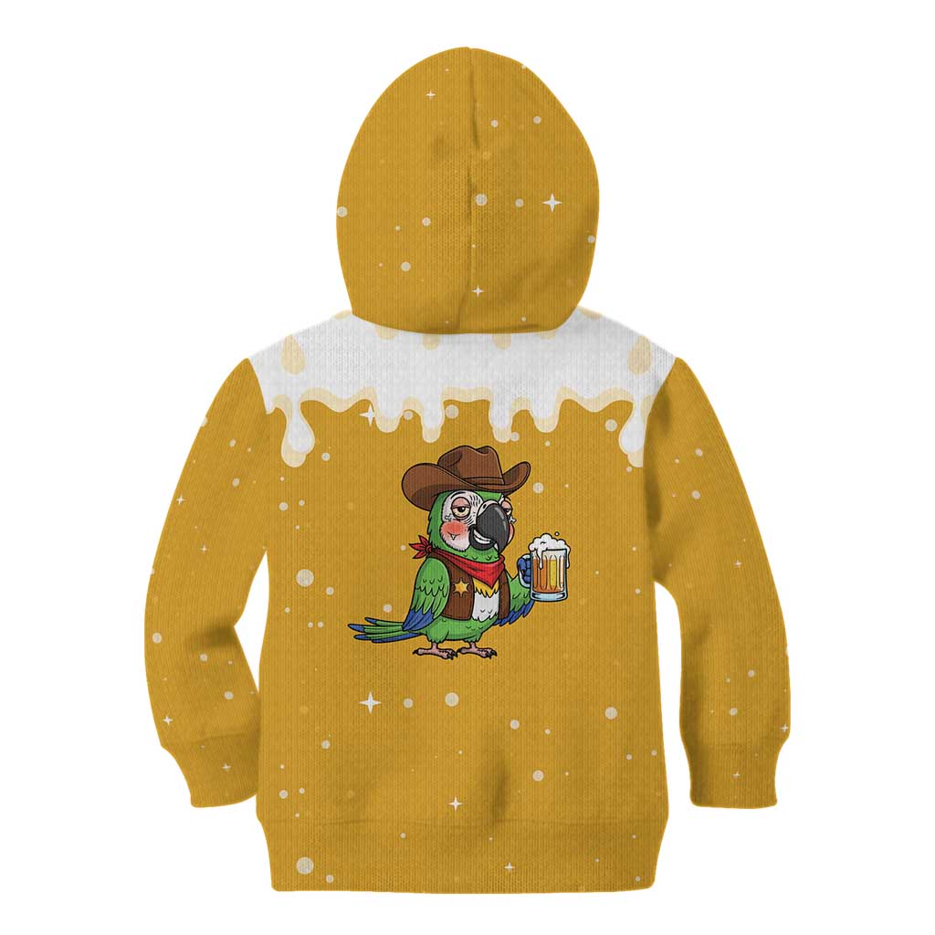 Western Yoke Kid Hoodie Drunk Parrot Cowboy Style - Wonder Print Shop